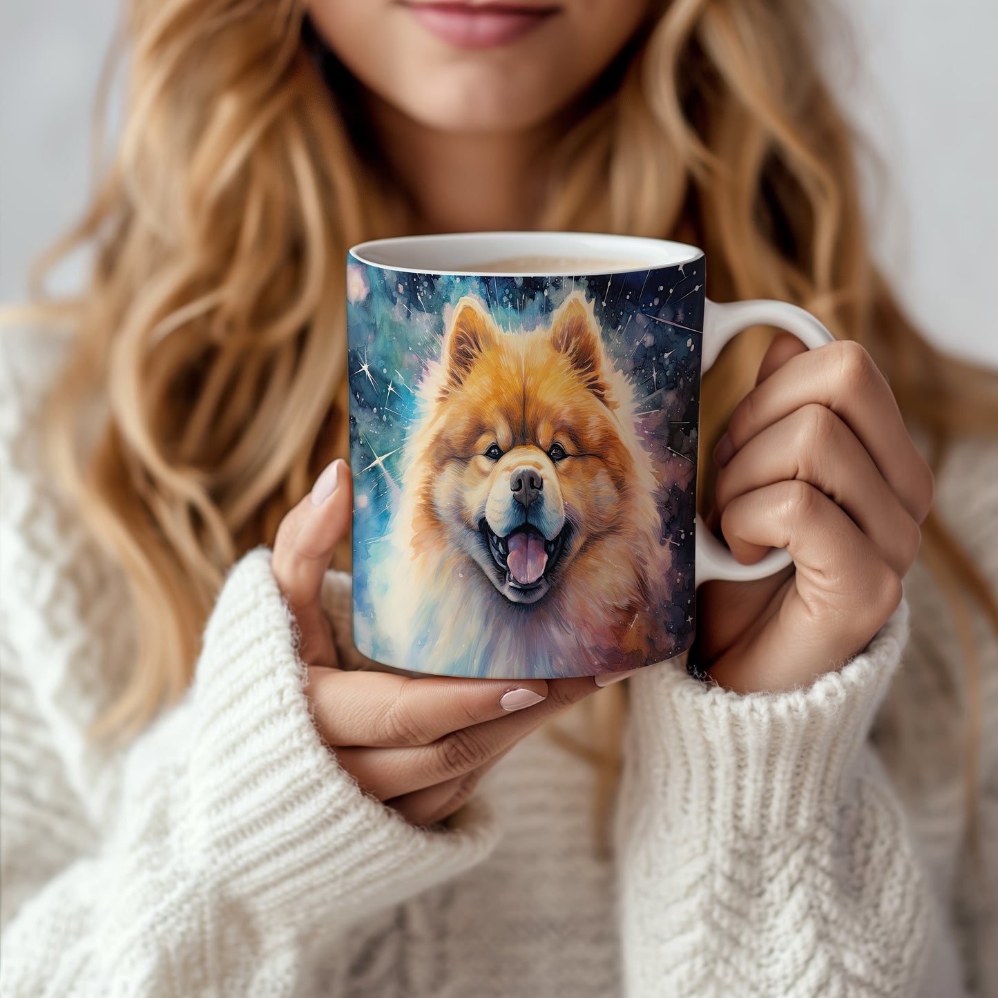 Hrnek s veselým chow-chow psem motivem