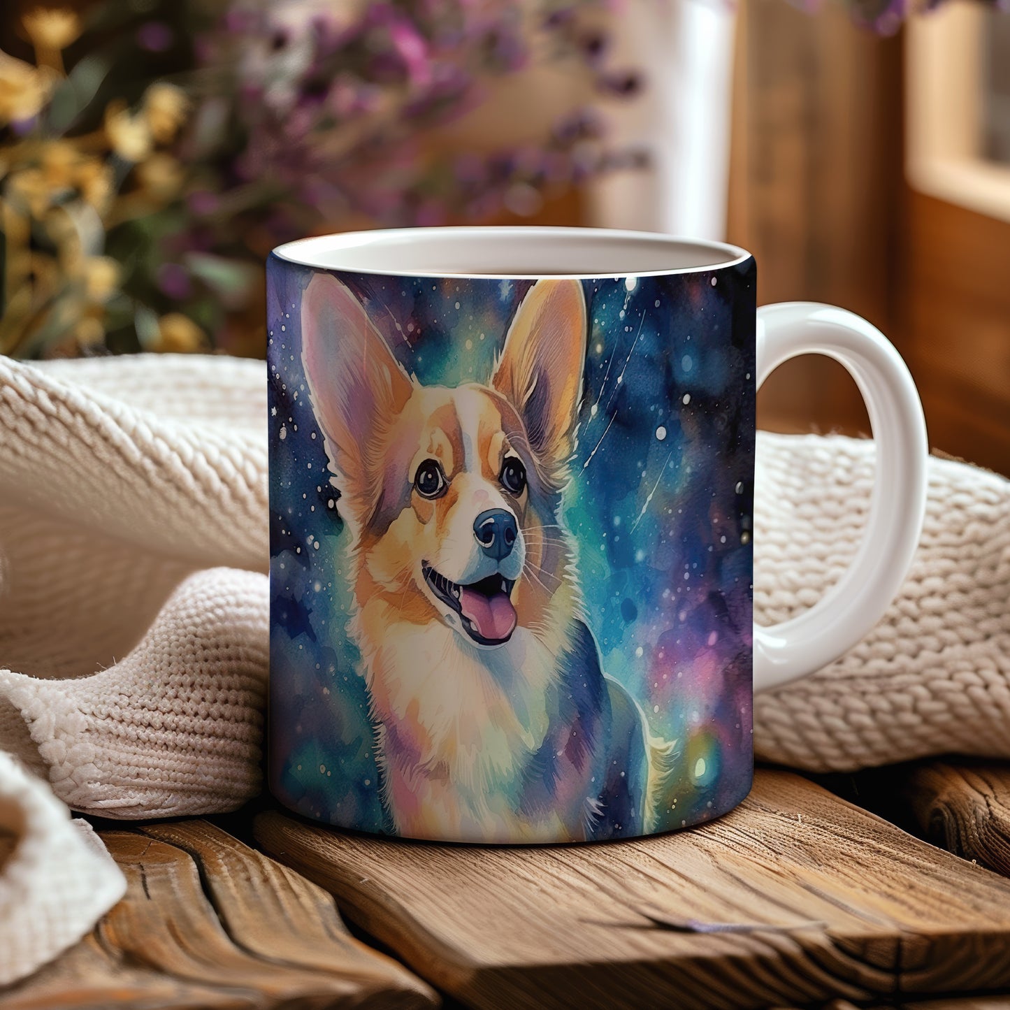 Hrnek s radostným corgi motivem