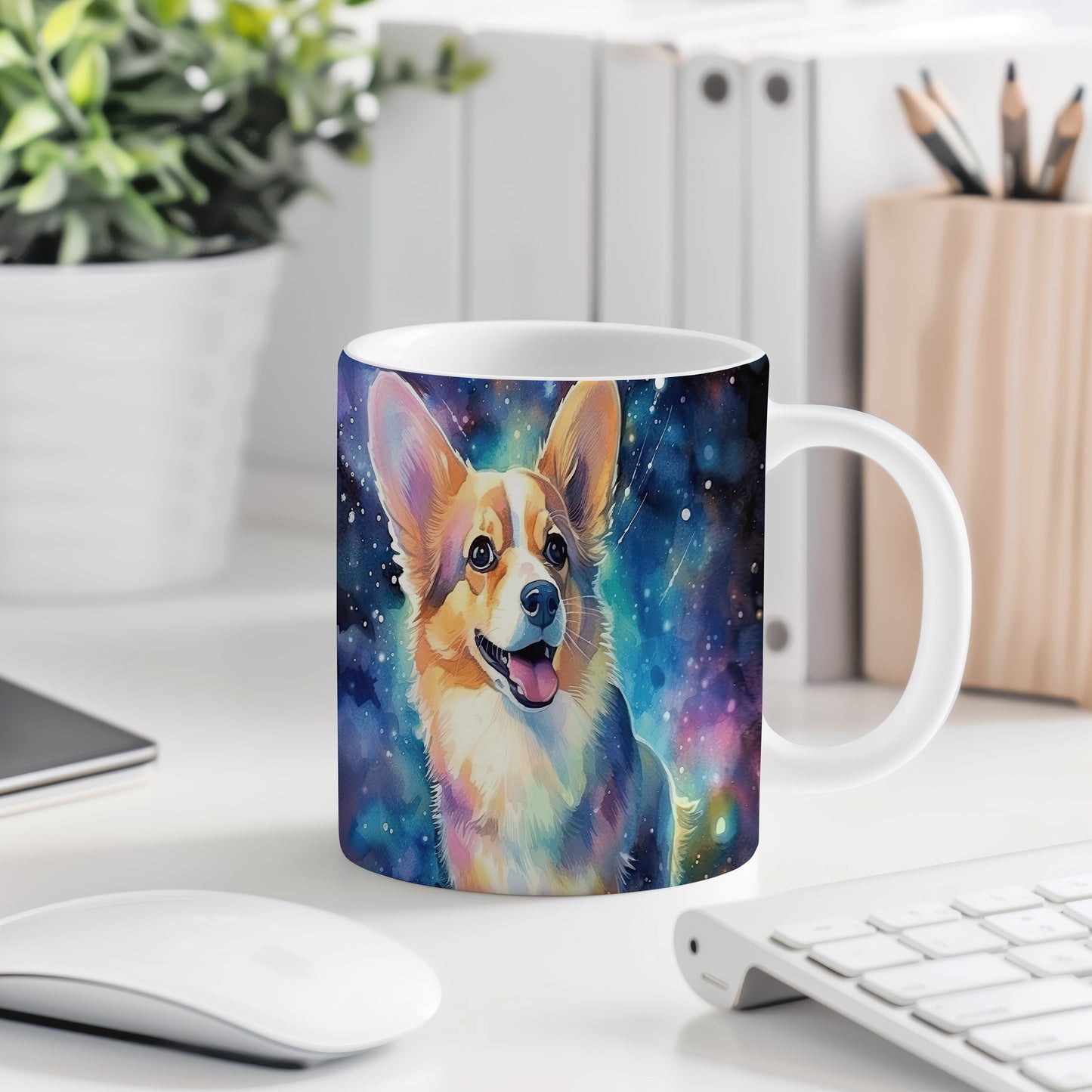 Hrnek s radostným corgi motivem