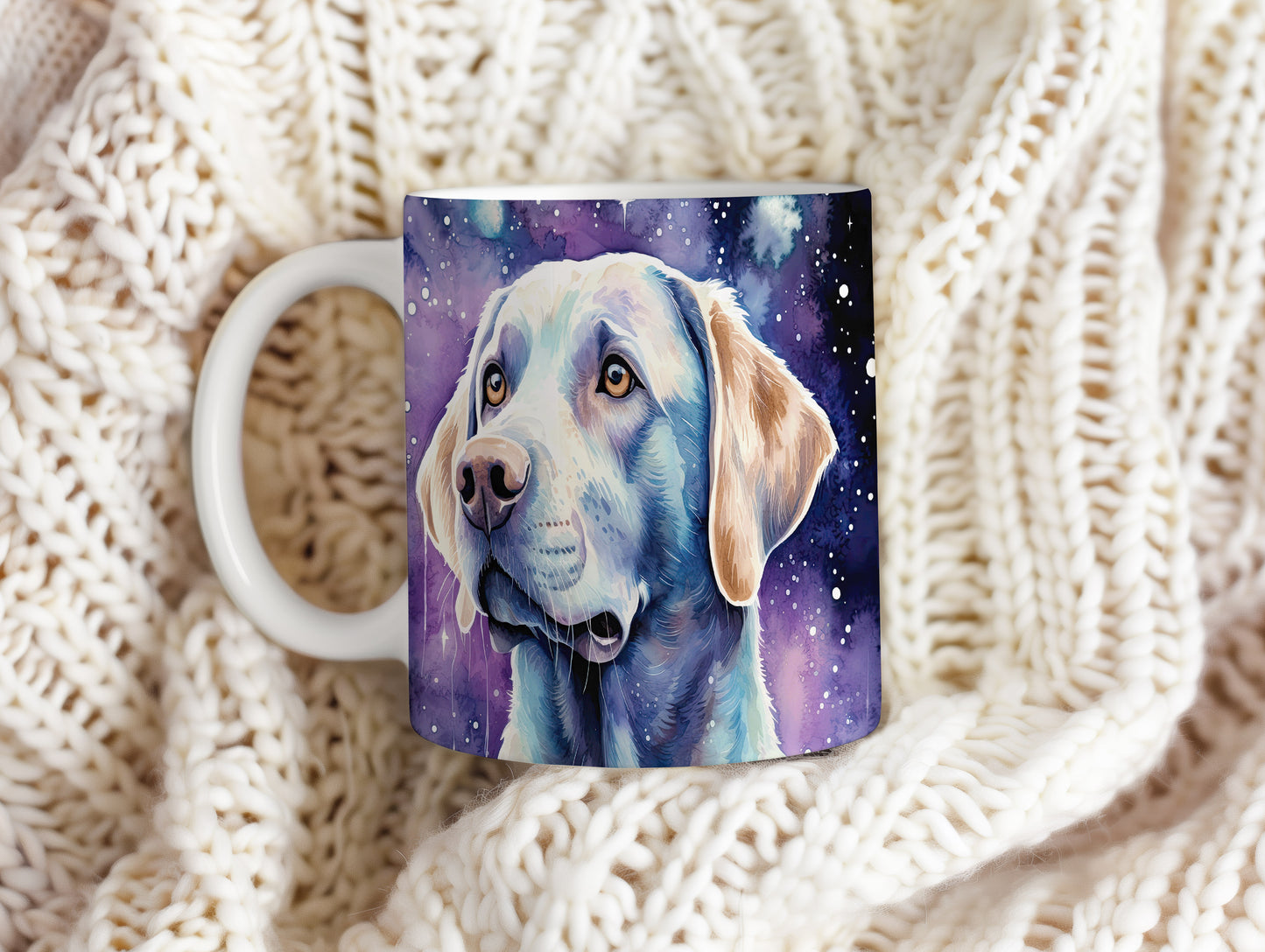 Hrnek s labradorem v galaxii