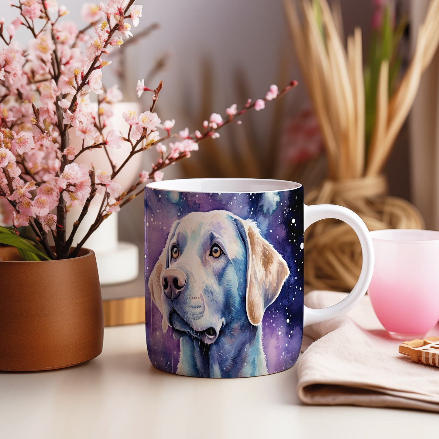 Hrnek s labradorem v galaxii