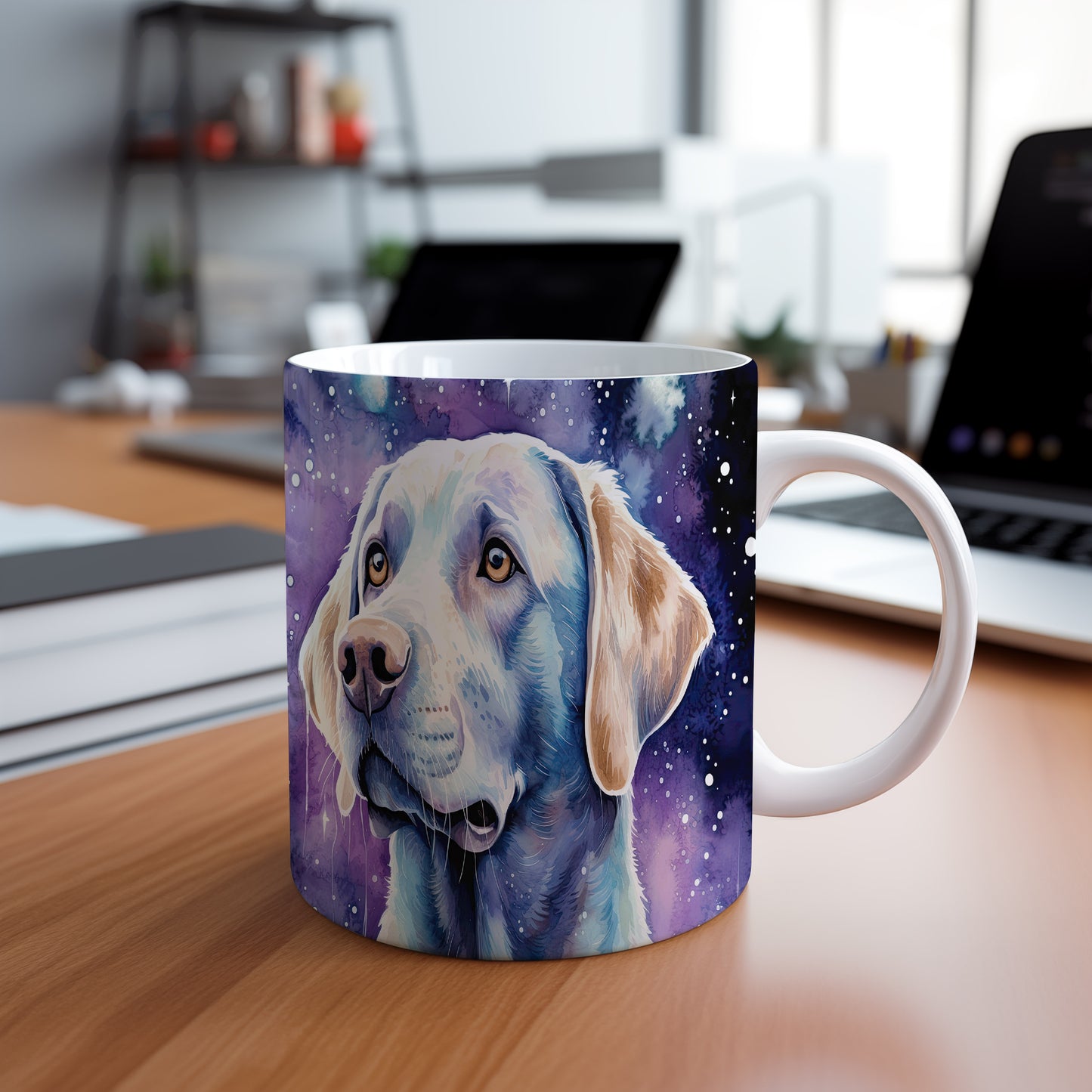 Hrnek s labradorem v galaxii