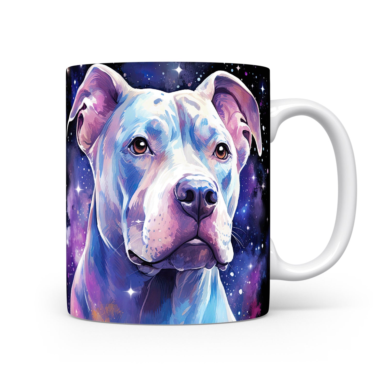 Hrnek s pitbullem v galaxii - buldoček v kosmu
