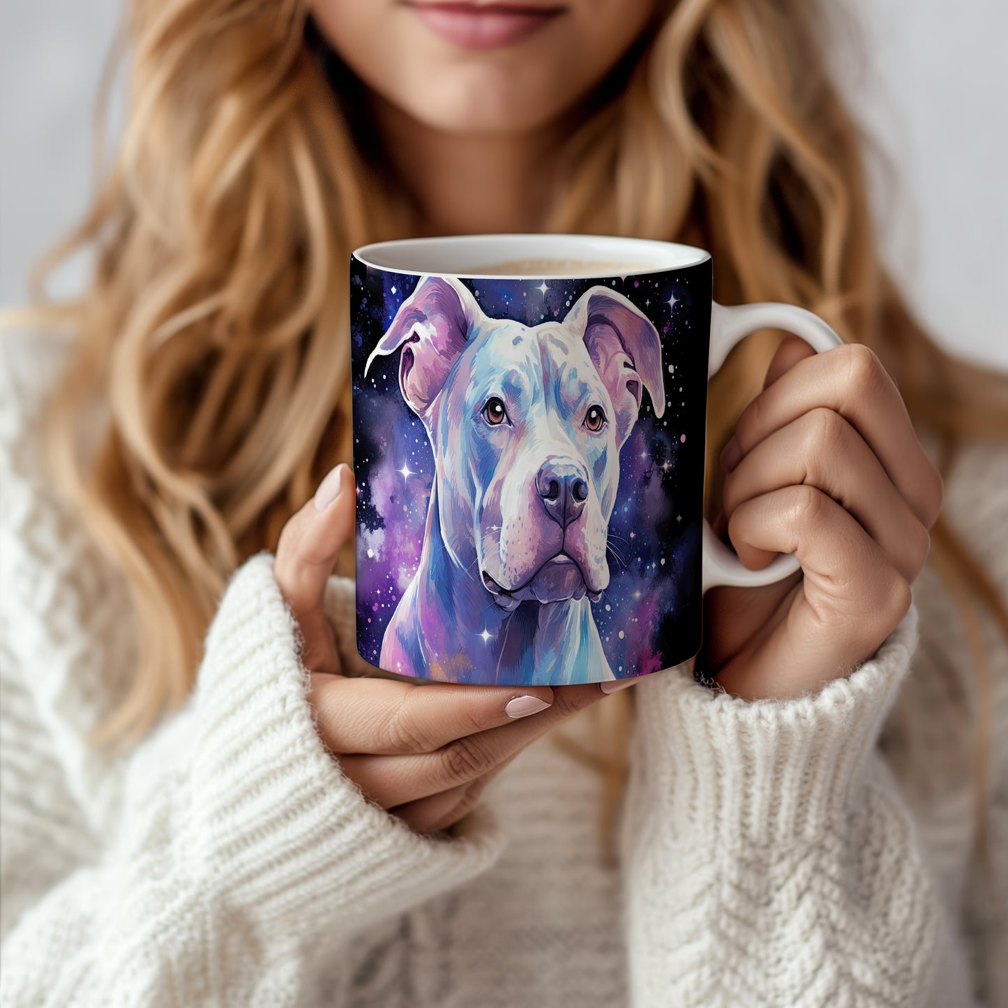 Hrnek s pitbullem v galaxii - buldoček v kosmu