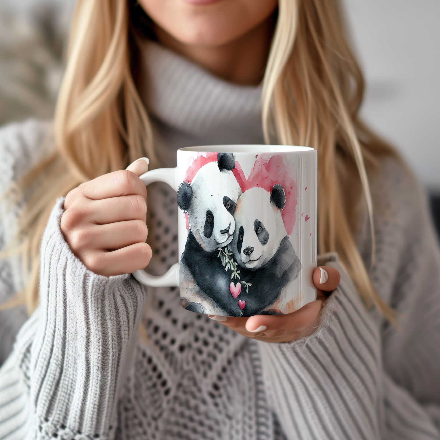 Hrnek s roztomilými pandami