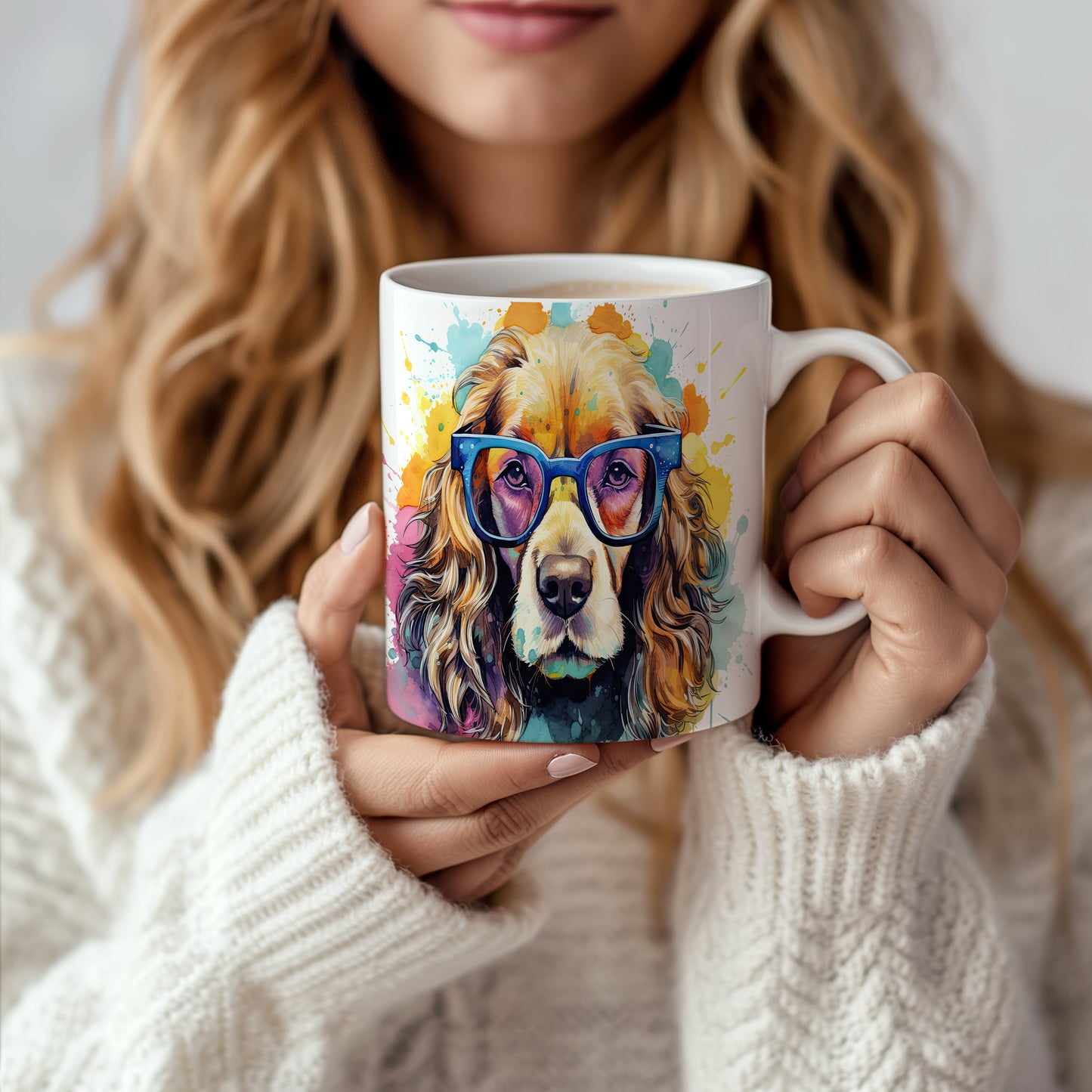 Hrnek s cocker španělem v brýlích – roztomilý design
