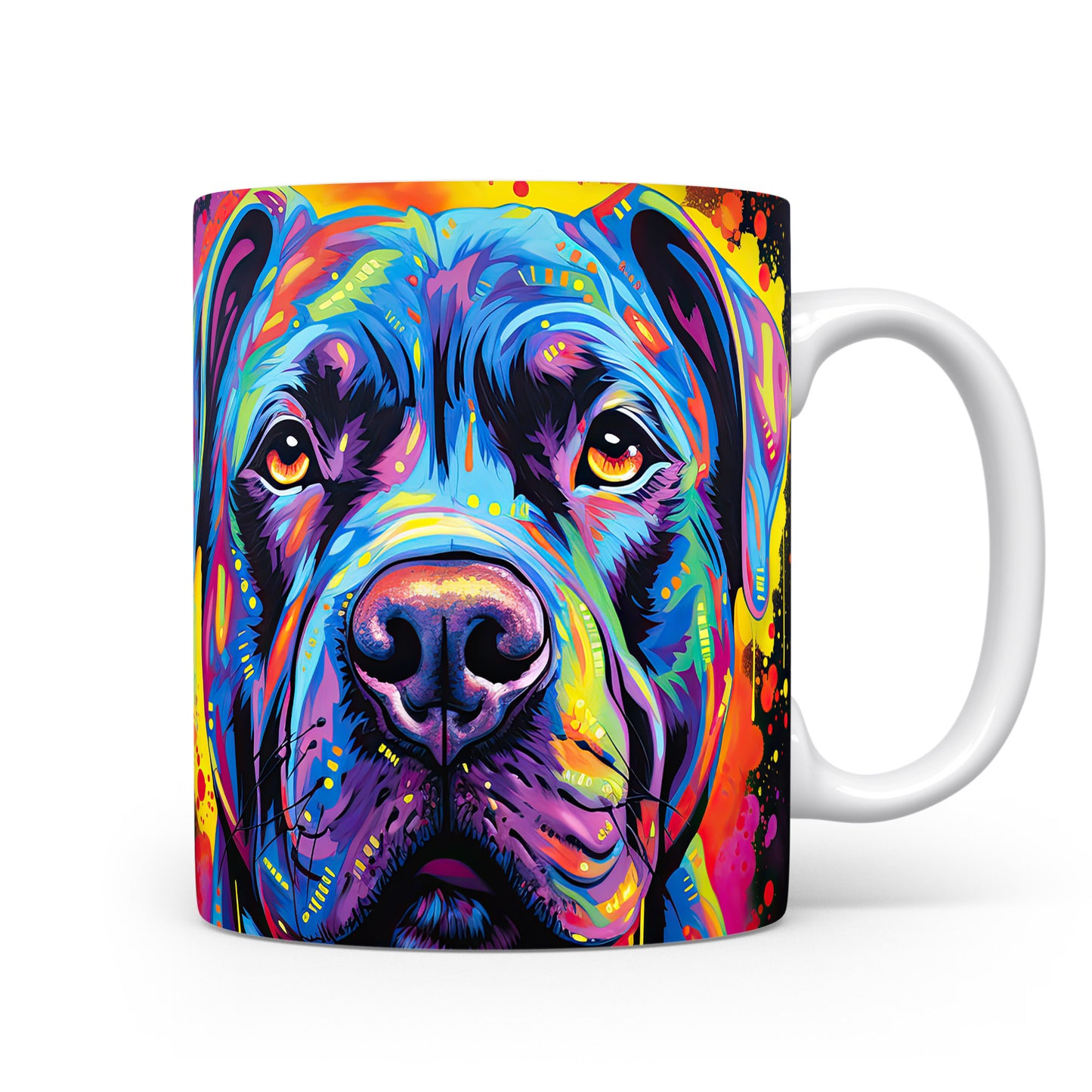Hrnek s barevným Cane Corso v uměleckém stylu
