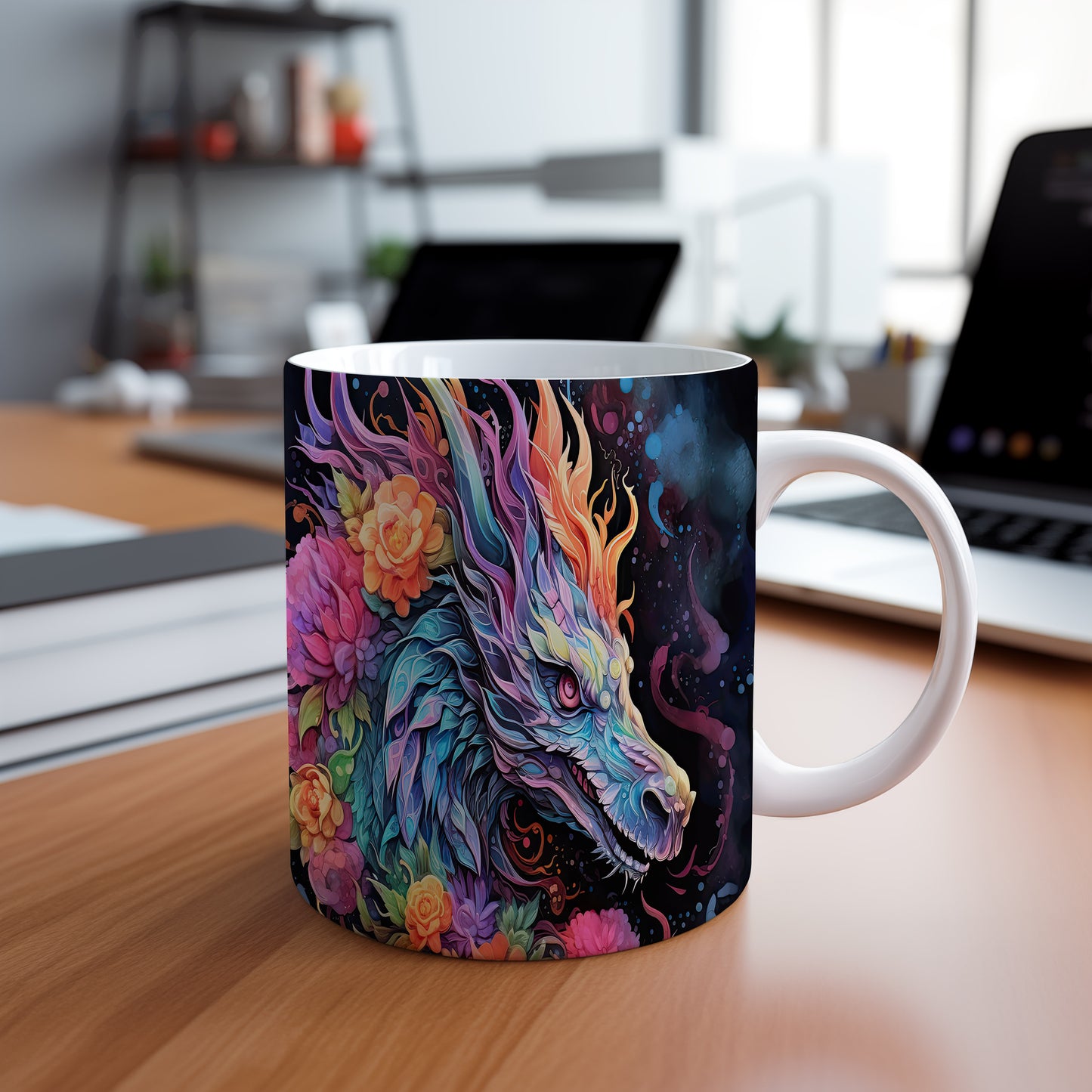 Hrnek s barevným drakem