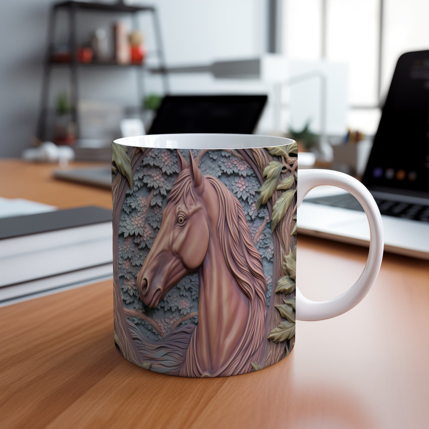 Hrnek s realistickým koněm