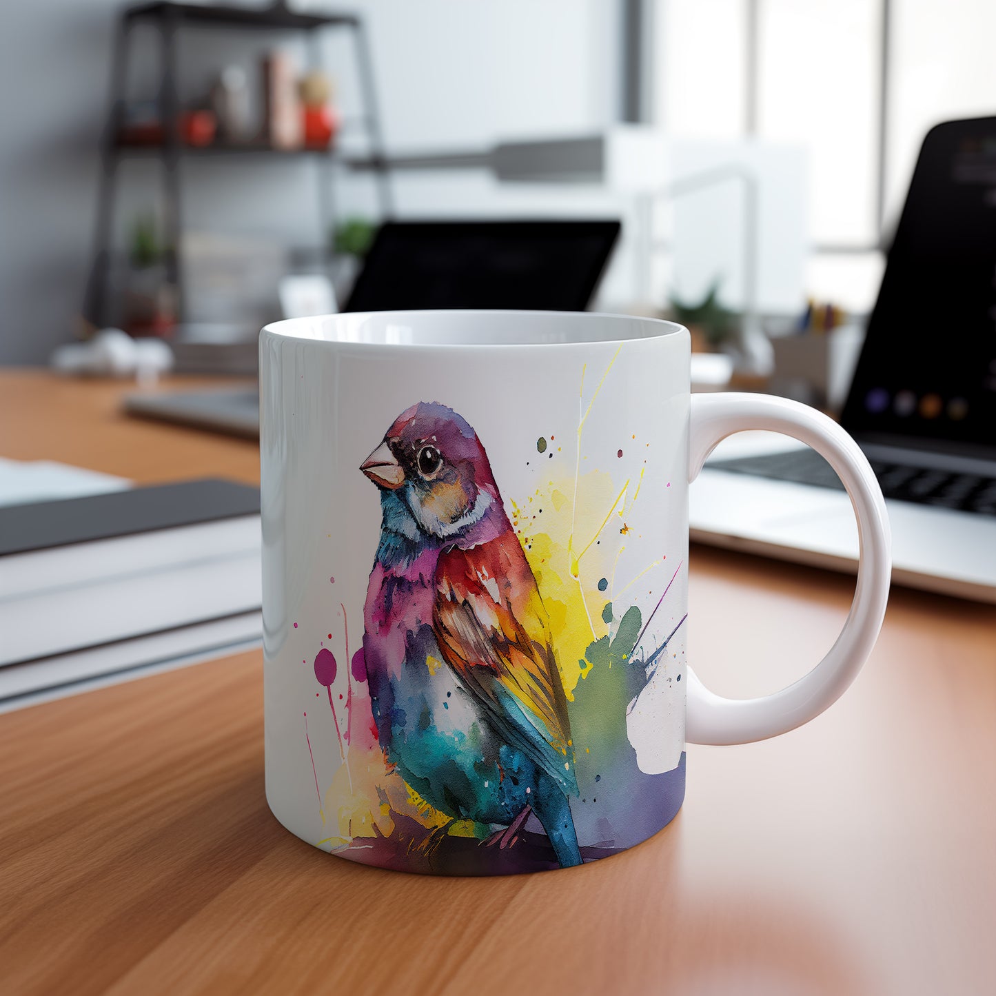 Hrnek s barevným ptáčkem – unikátní variantou
