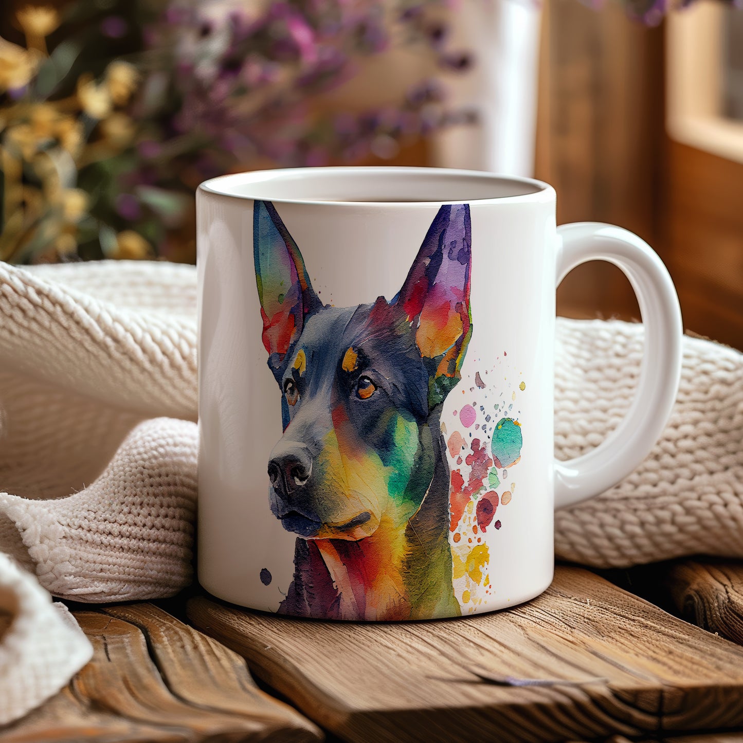 Hrnek s barevným ovčákem – originální motiv