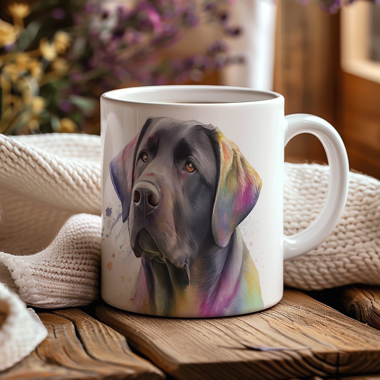 Hrnek s labradorem v pestrých barvách – výrazným designem