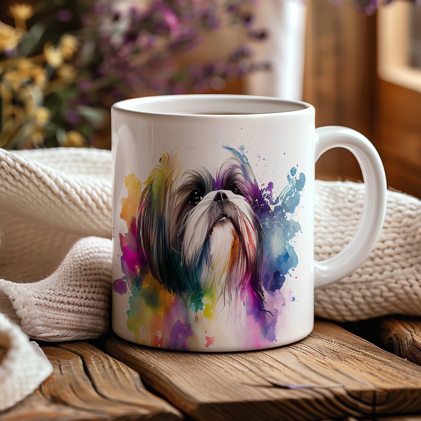 Hrnek s ilustrací psa plemene Shih Tzu