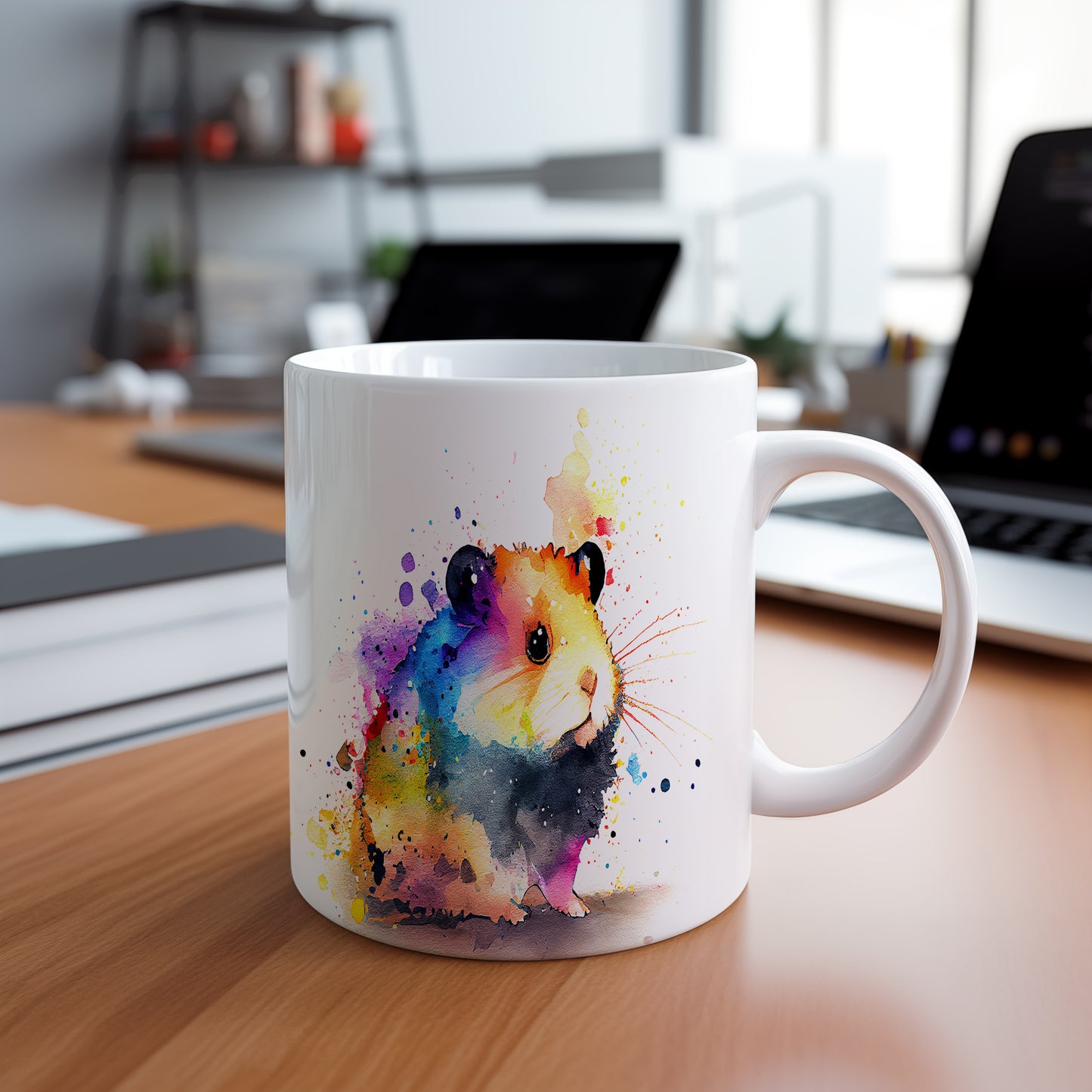 Hrnek s barevným morčetem – jemnými detaily