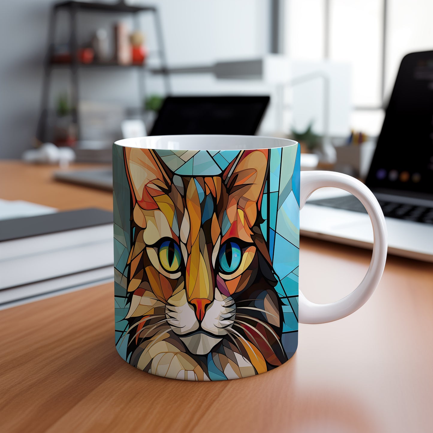 Hrnek s krásnou kočkou – černobílým motivem