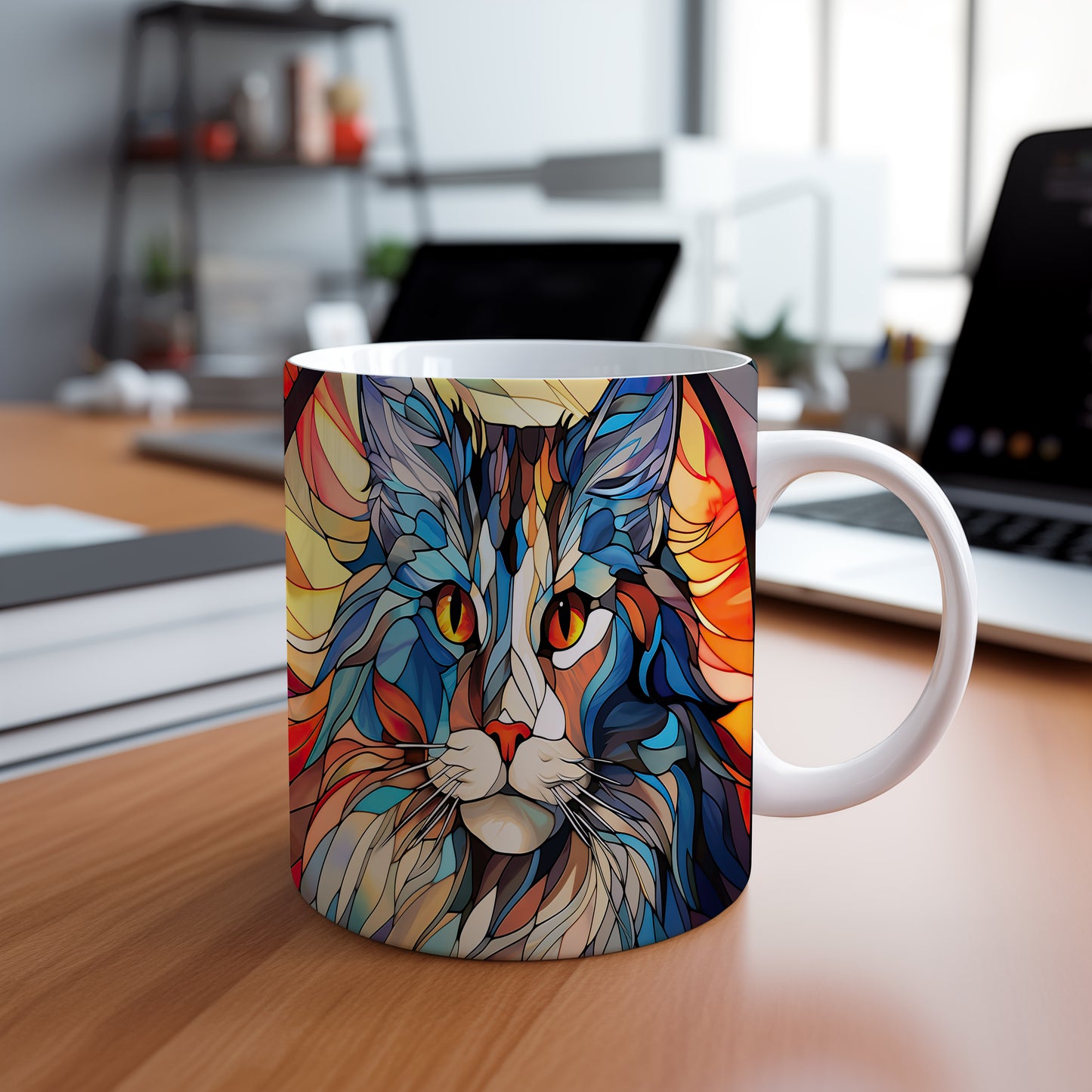 Hrnek s barevnou kočkou – limitovaným vzhledem