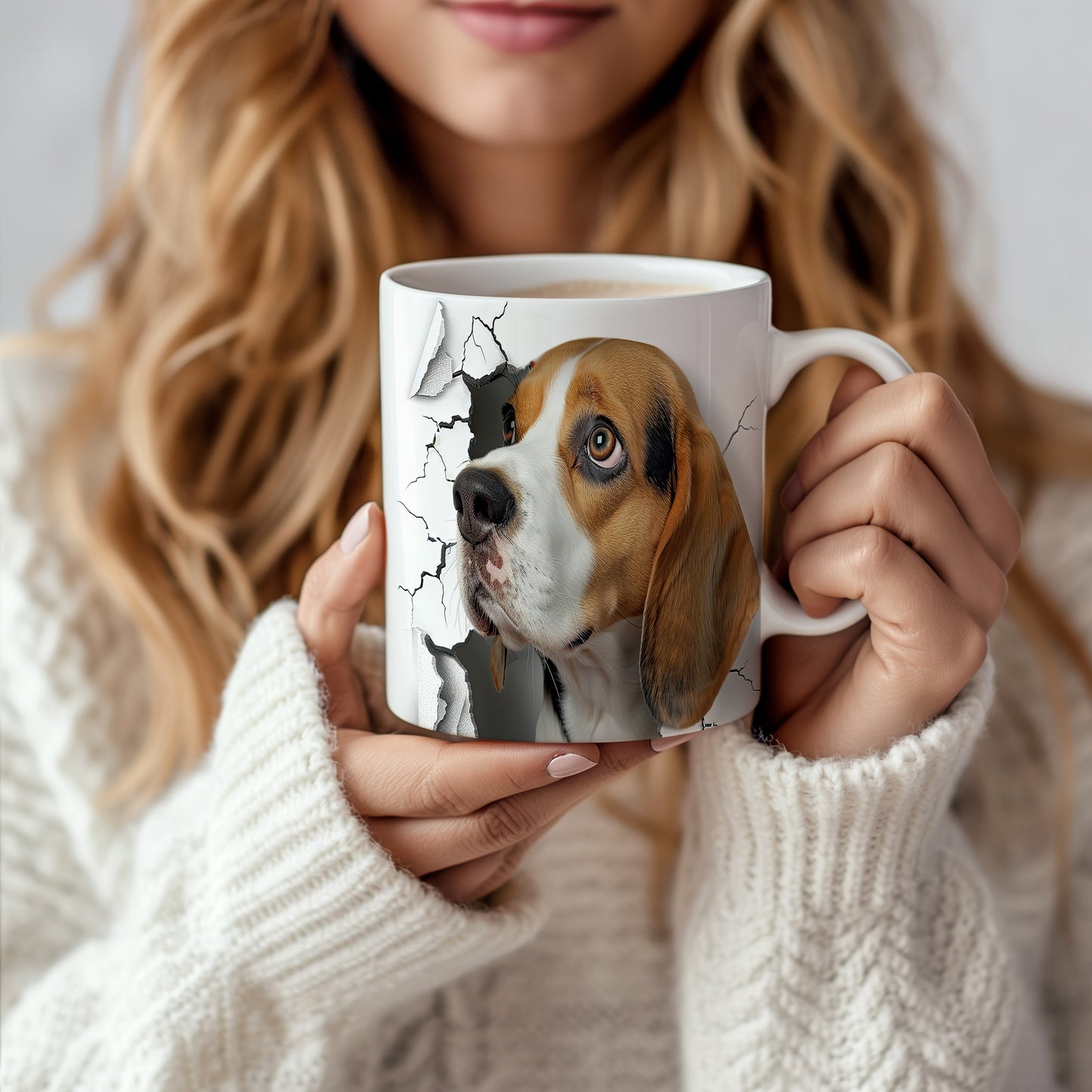 Hrnek s beagle psem 3D efektem
