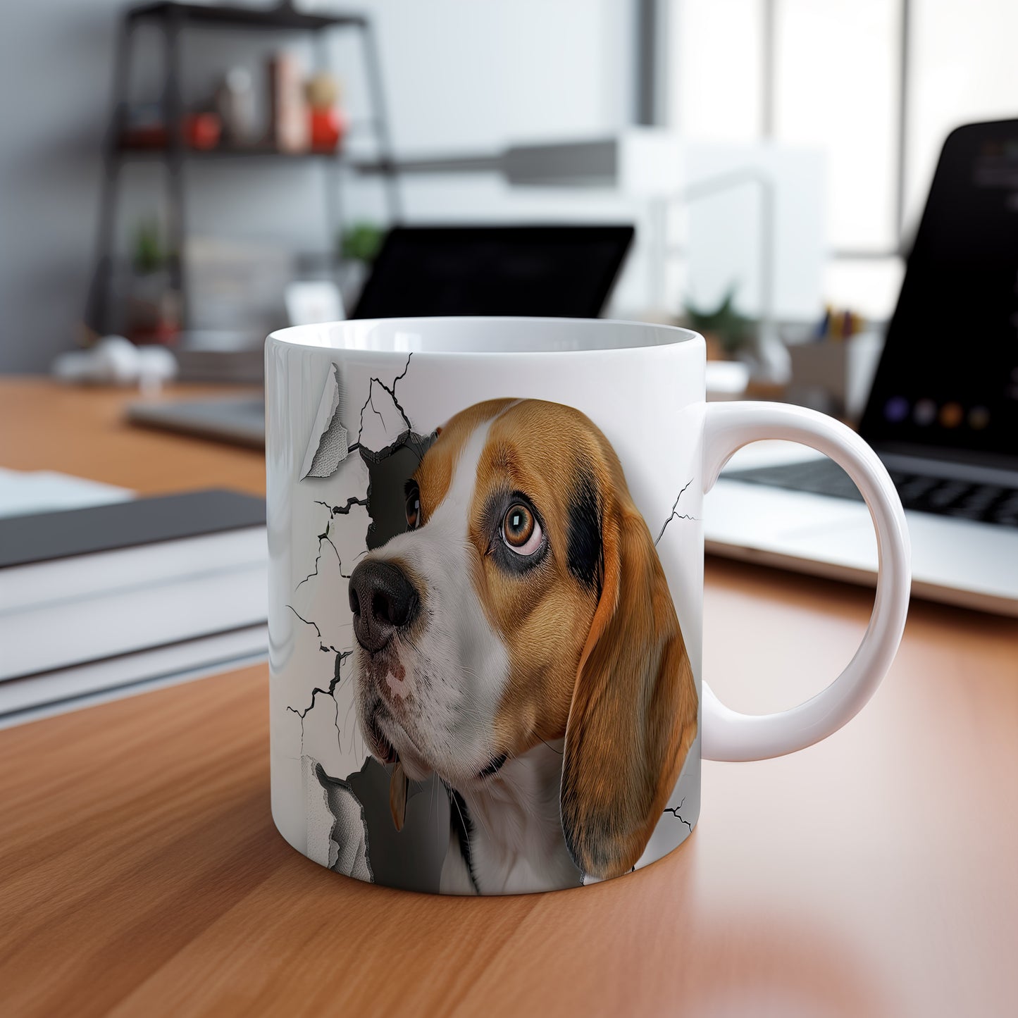 Hrnek s beagle psem 3D efektem