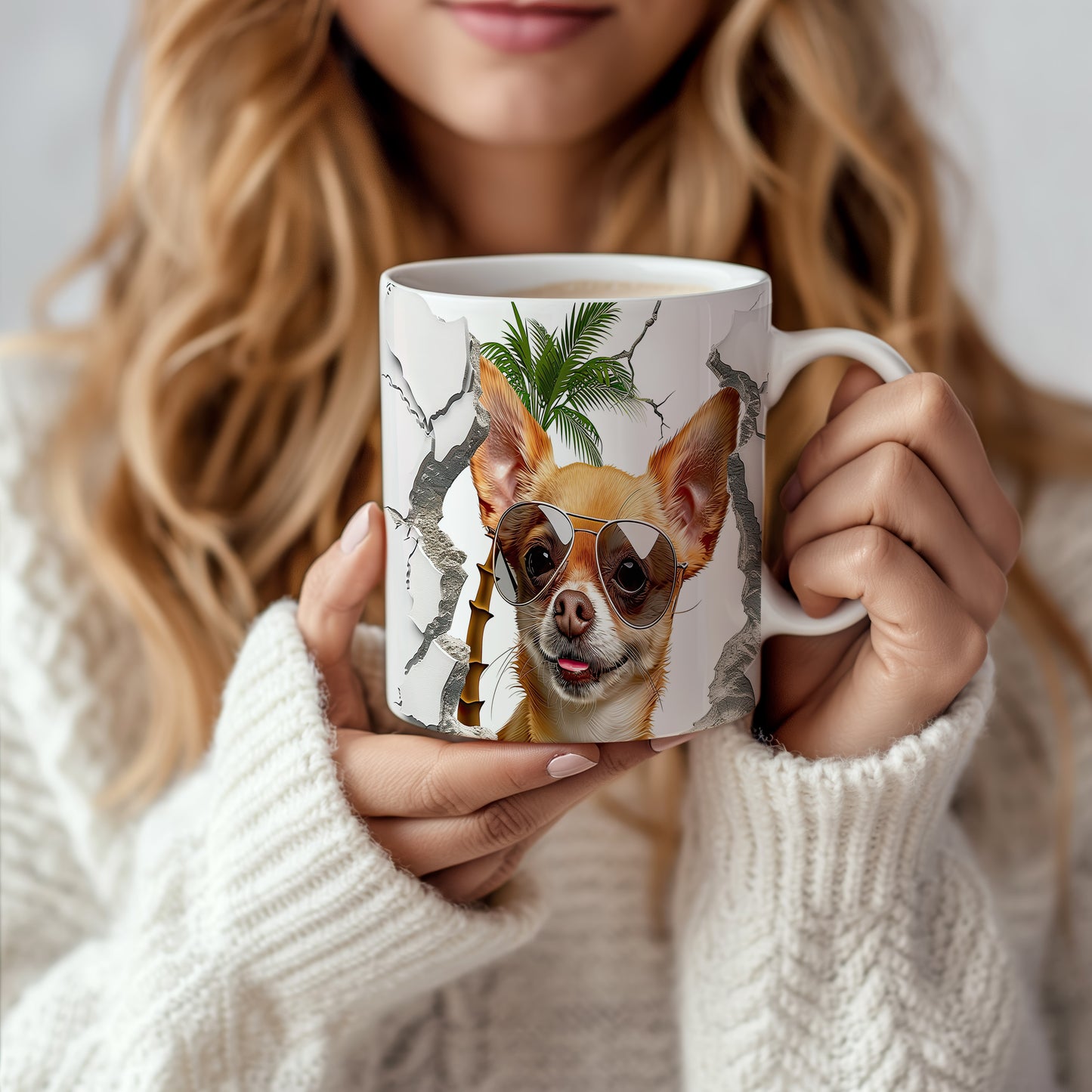 Hrnek s chihuahuou v brýlích