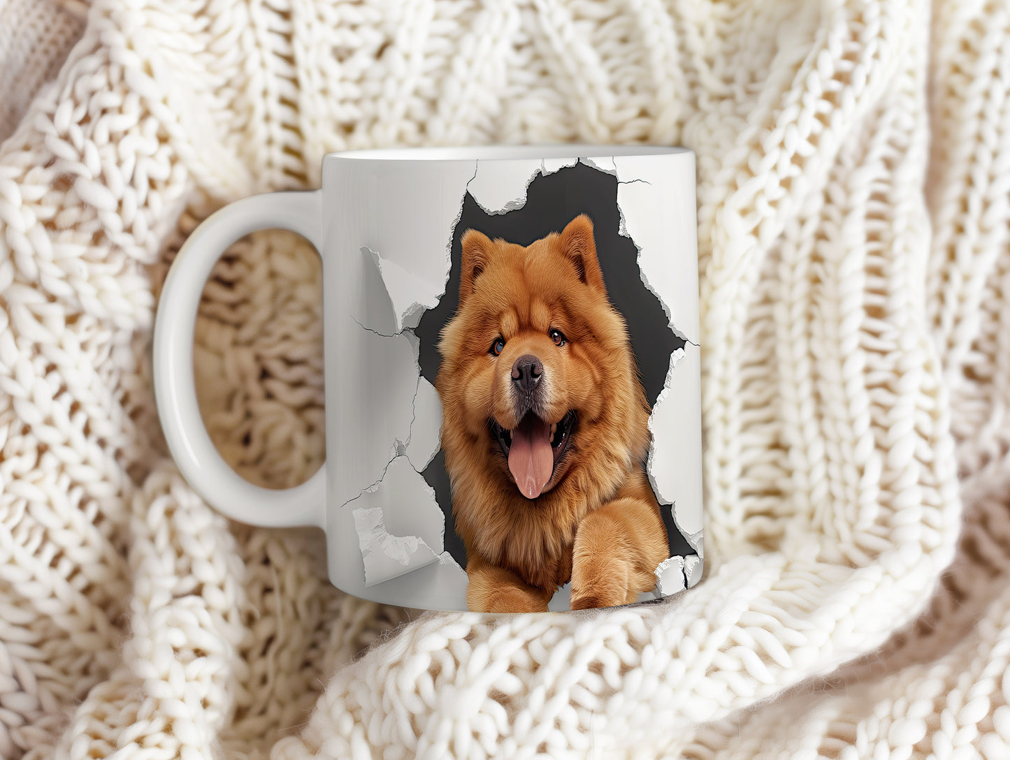 Hrnek s chow chow psem 3D efektem