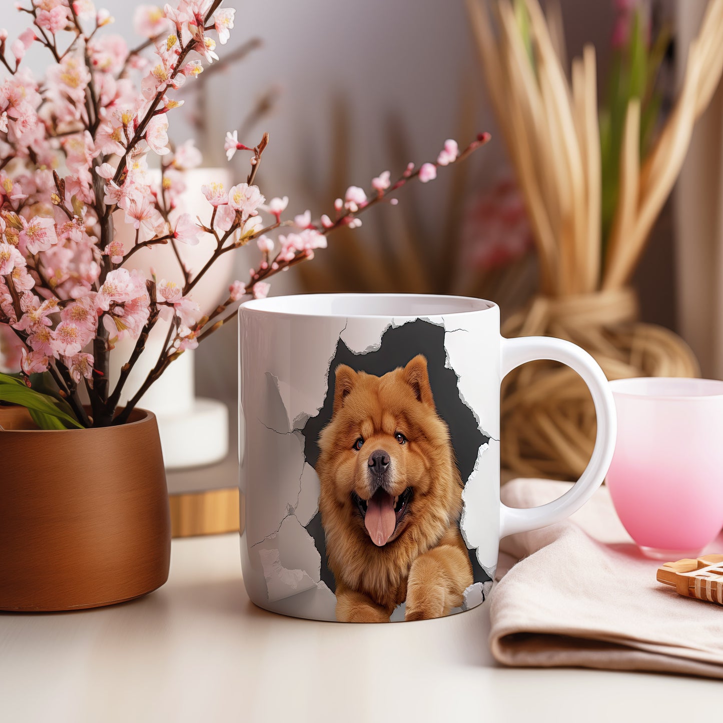 Hrnek s chow chow psem 3D efektem