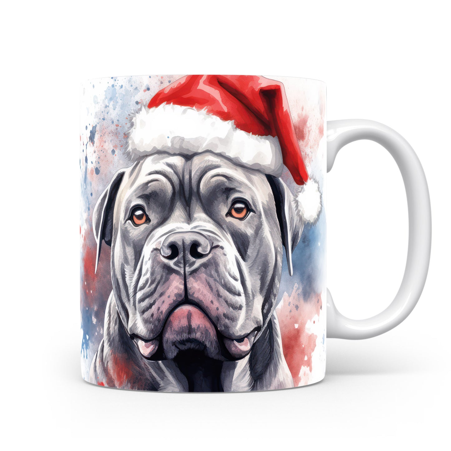 Hrnek s cane corso a vánoční čepicí