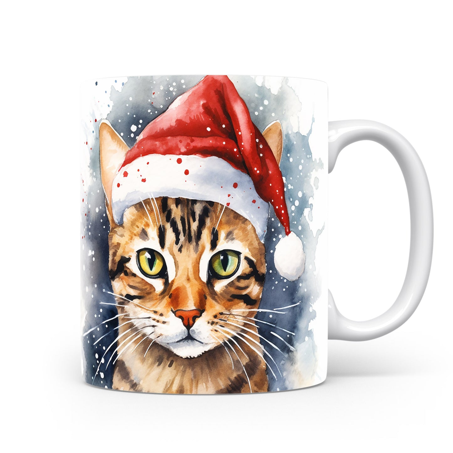 Hrnek s kočkou v Santa klobouku