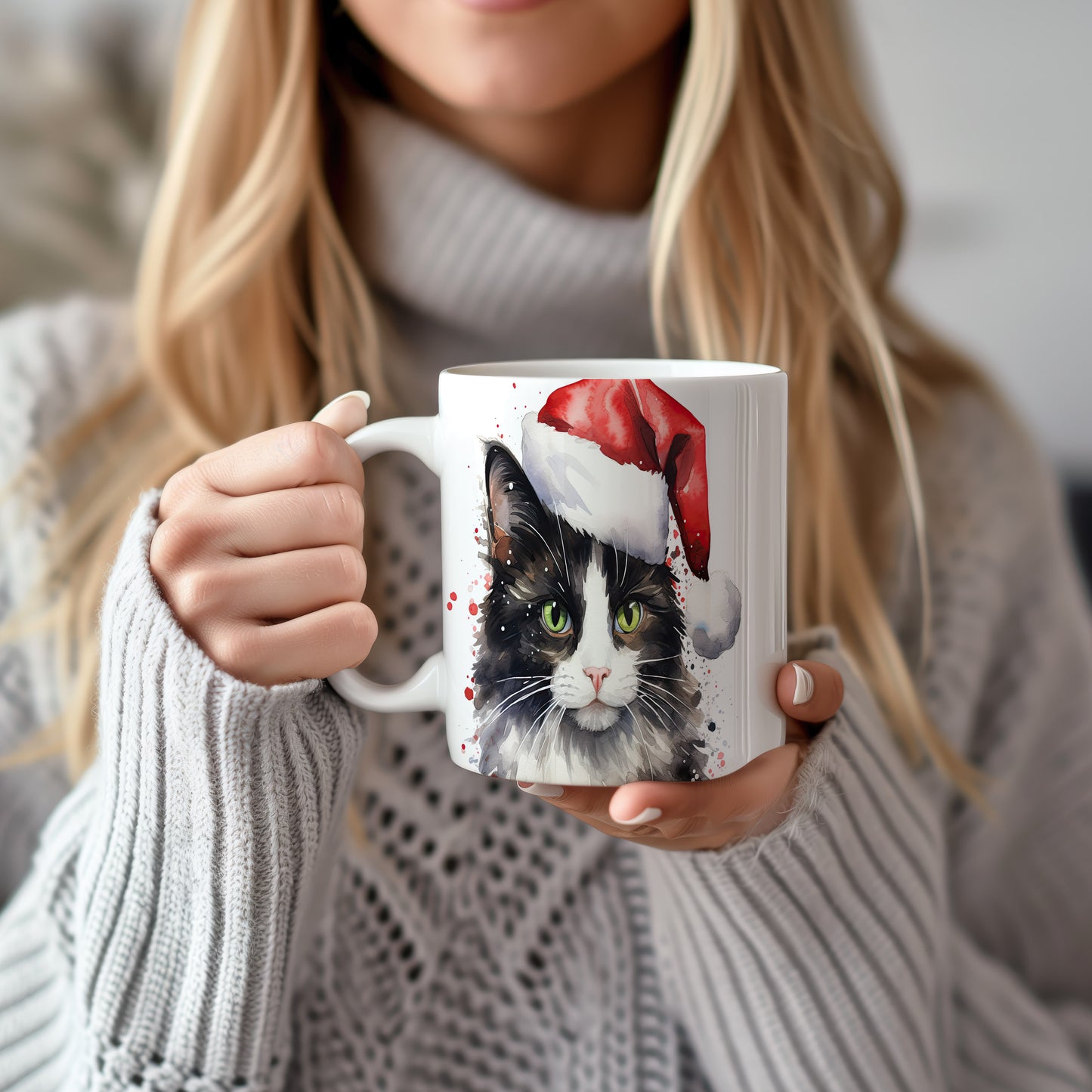 Hrnek se sovičkou v čepici Santa