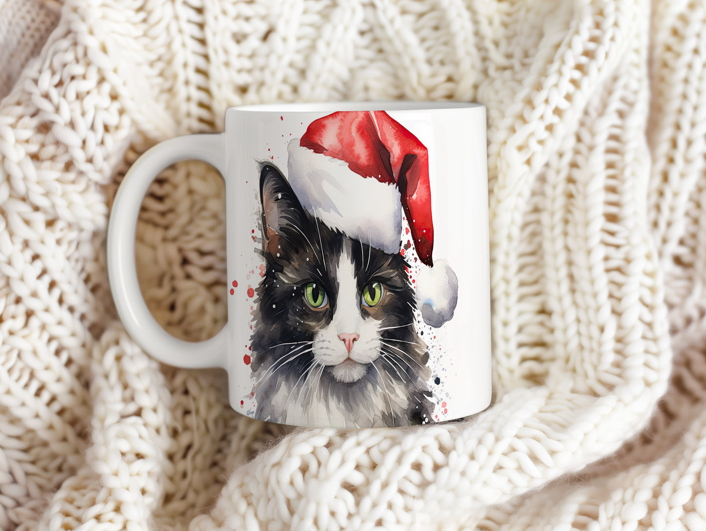 Hrnek se sovičkou v čepici Santa