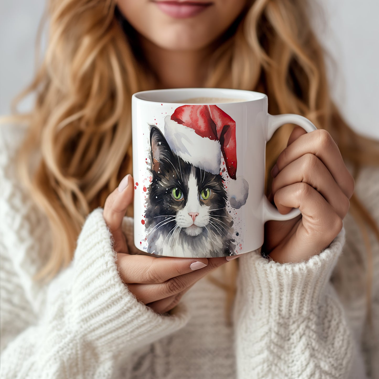 Hrnek se sovičkou v čepici Santa