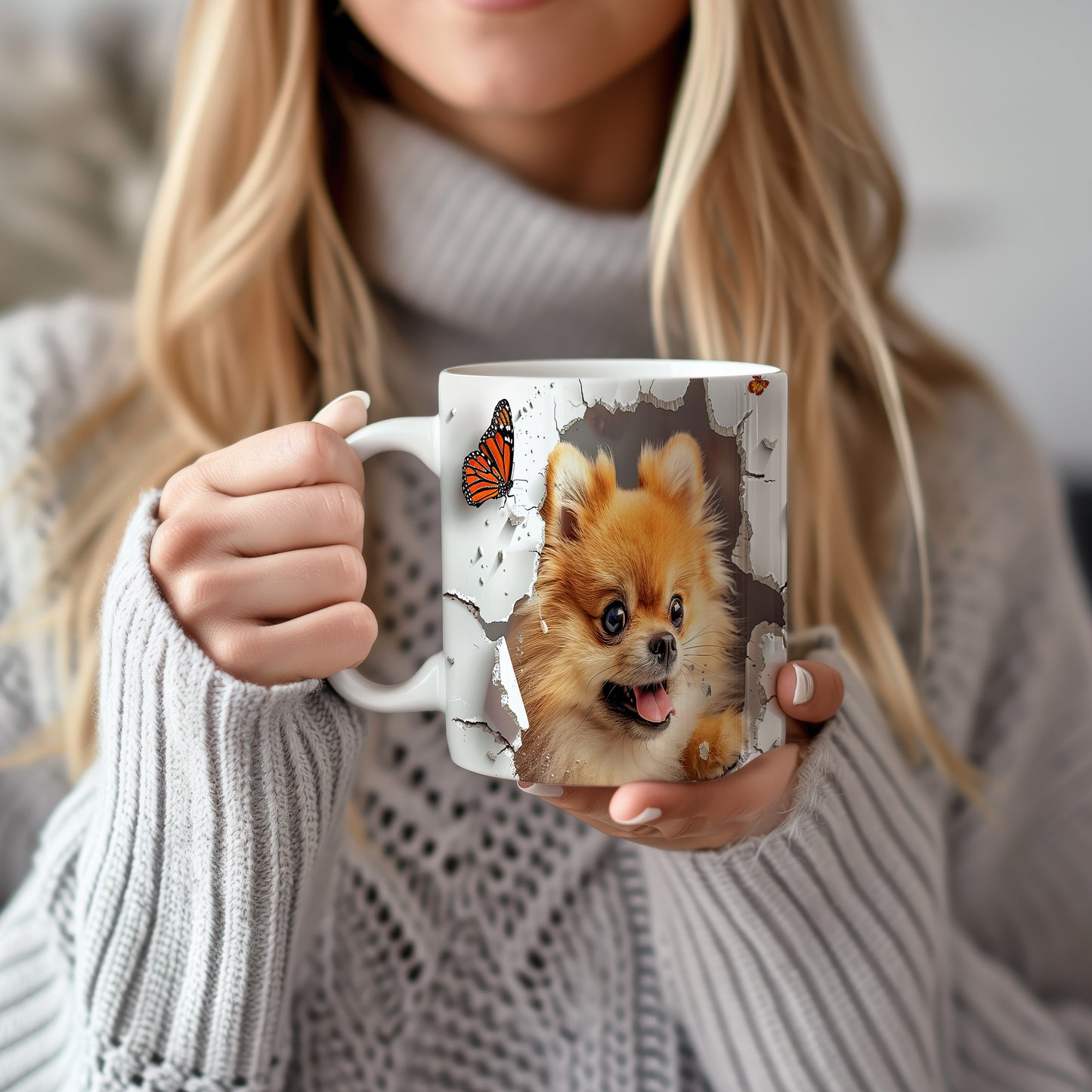 Hrnek s roztomilým pomeranianem