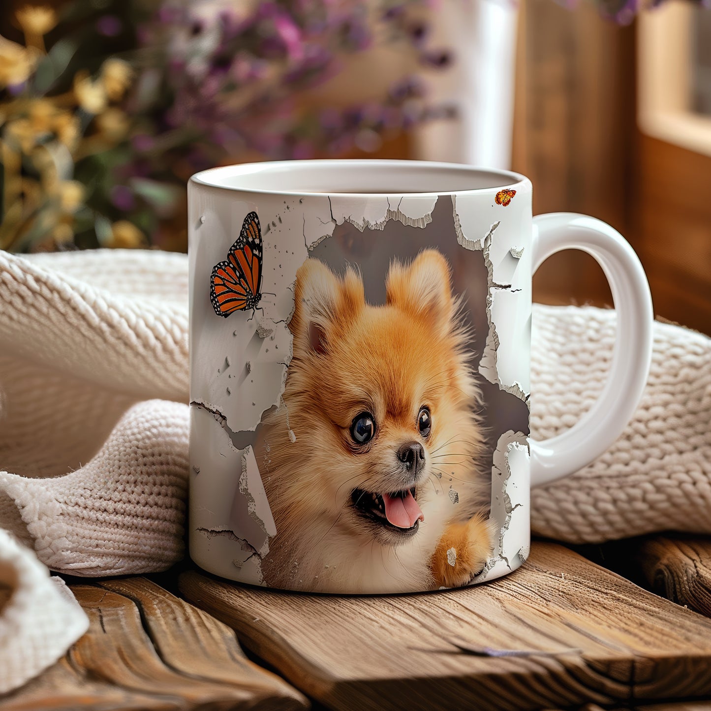 Hrnek s roztomilým pomeranianem