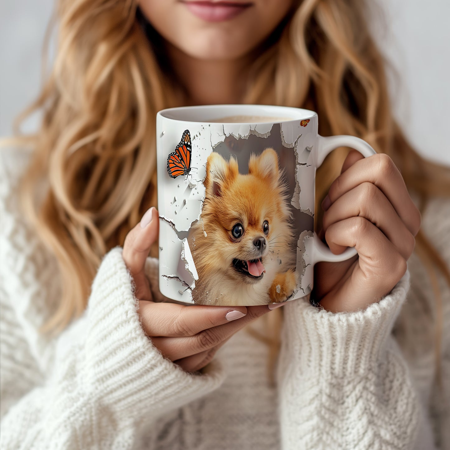 Hrnek s roztomilým pomeranianem