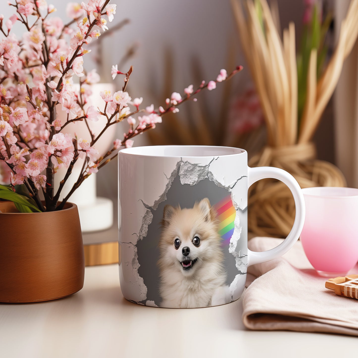 Hrnek s veselým pomeranianem