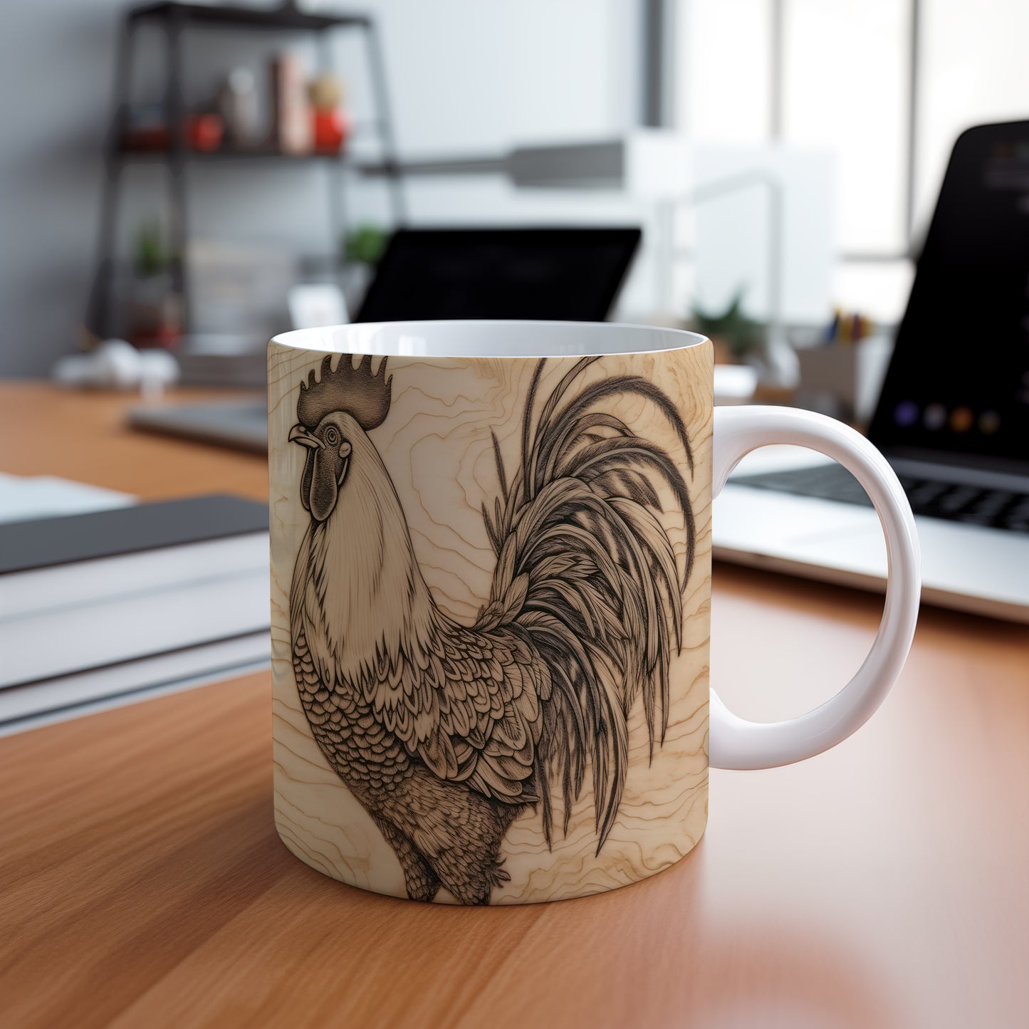 Hrnek s motivem kohouta