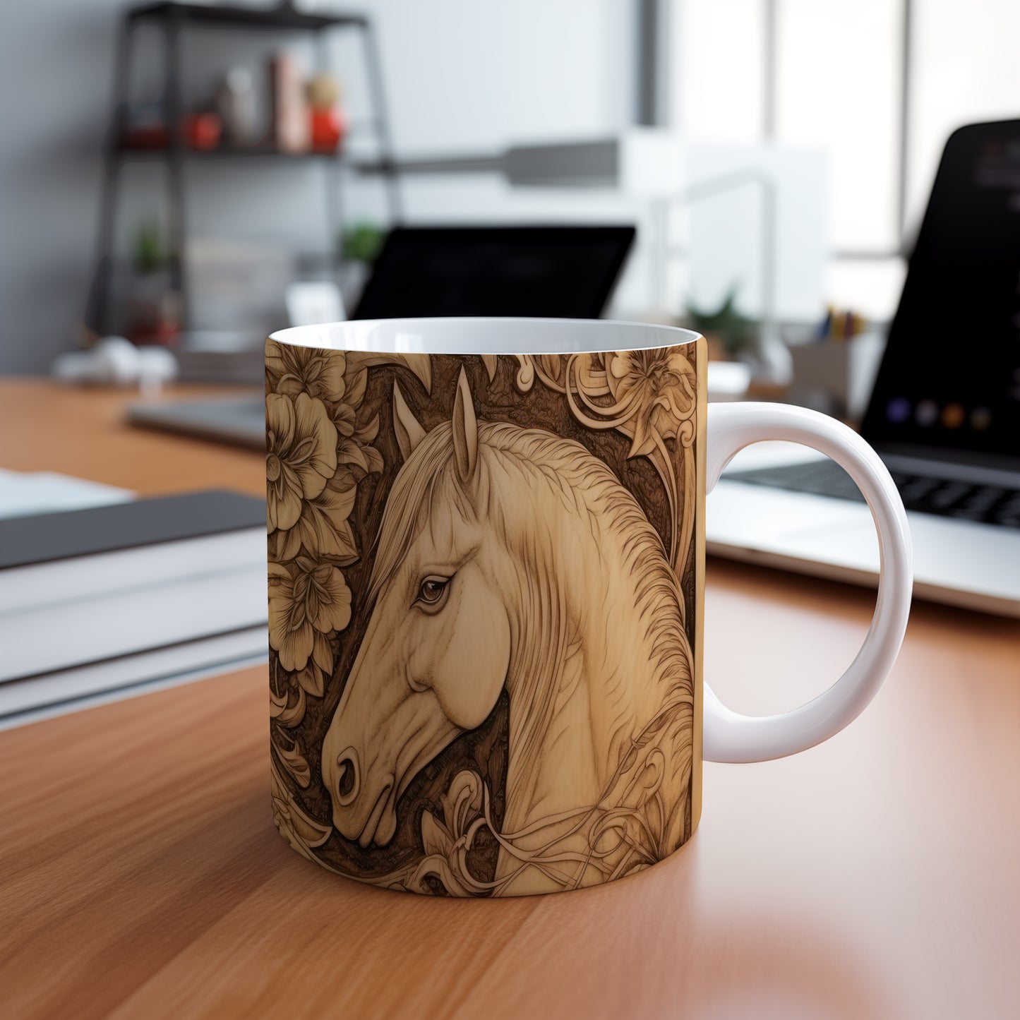 Hrnek s ilustrací koně – originálním motivem