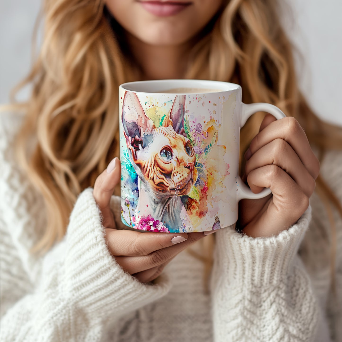 Hrnek se zvířecím motivem Sphynx kočky