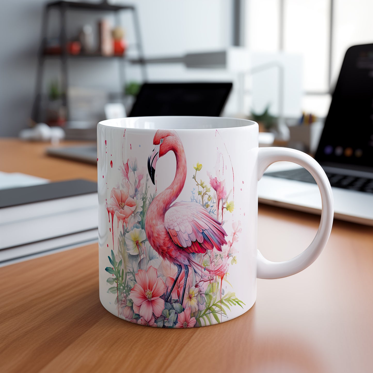 Hrnek s růžovým plameňákem – výrazným designem
