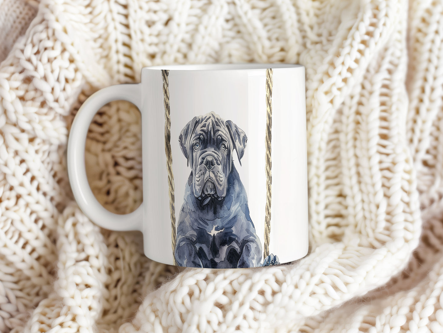 Hrnek s roztomilým Cane Corso – akvarelovým motivem