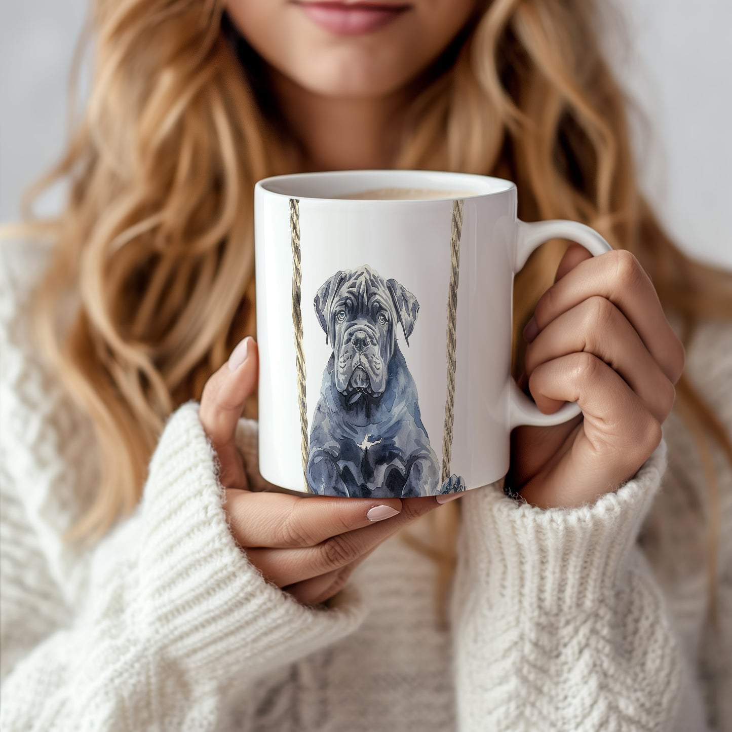 Hrnek s roztomilým Cane Corso – akvarelovým motivem