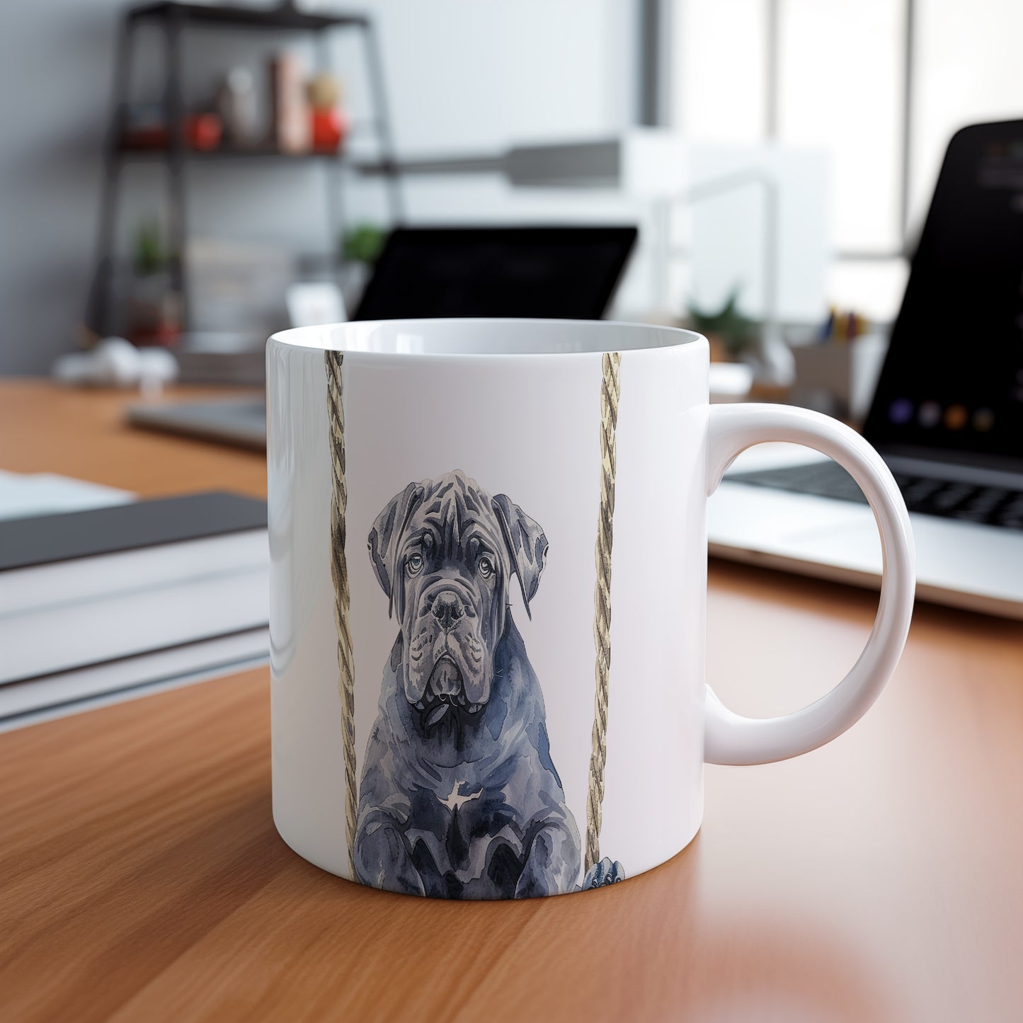 Hrnek s roztomilým Cane Corso – akvarelovým motivem