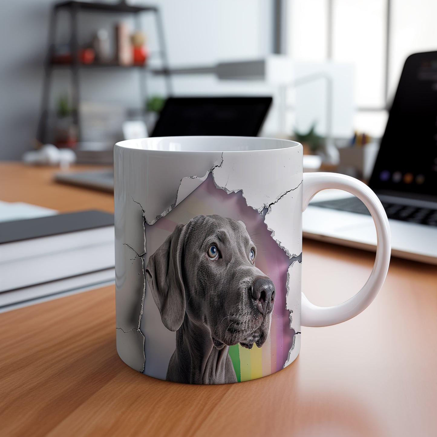 Hrnek s realistickým obrazem psa – 3D efektem