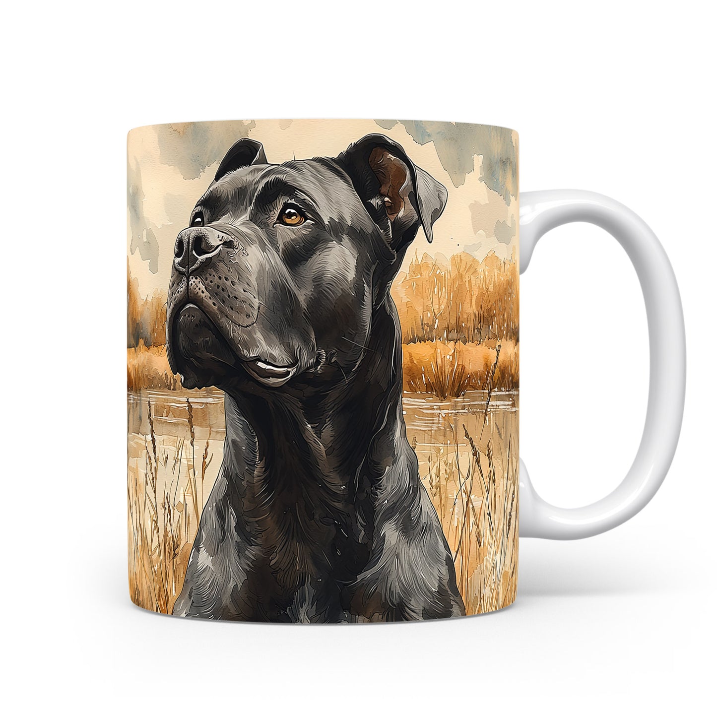 Hrnek s Cane Corso v přírodě