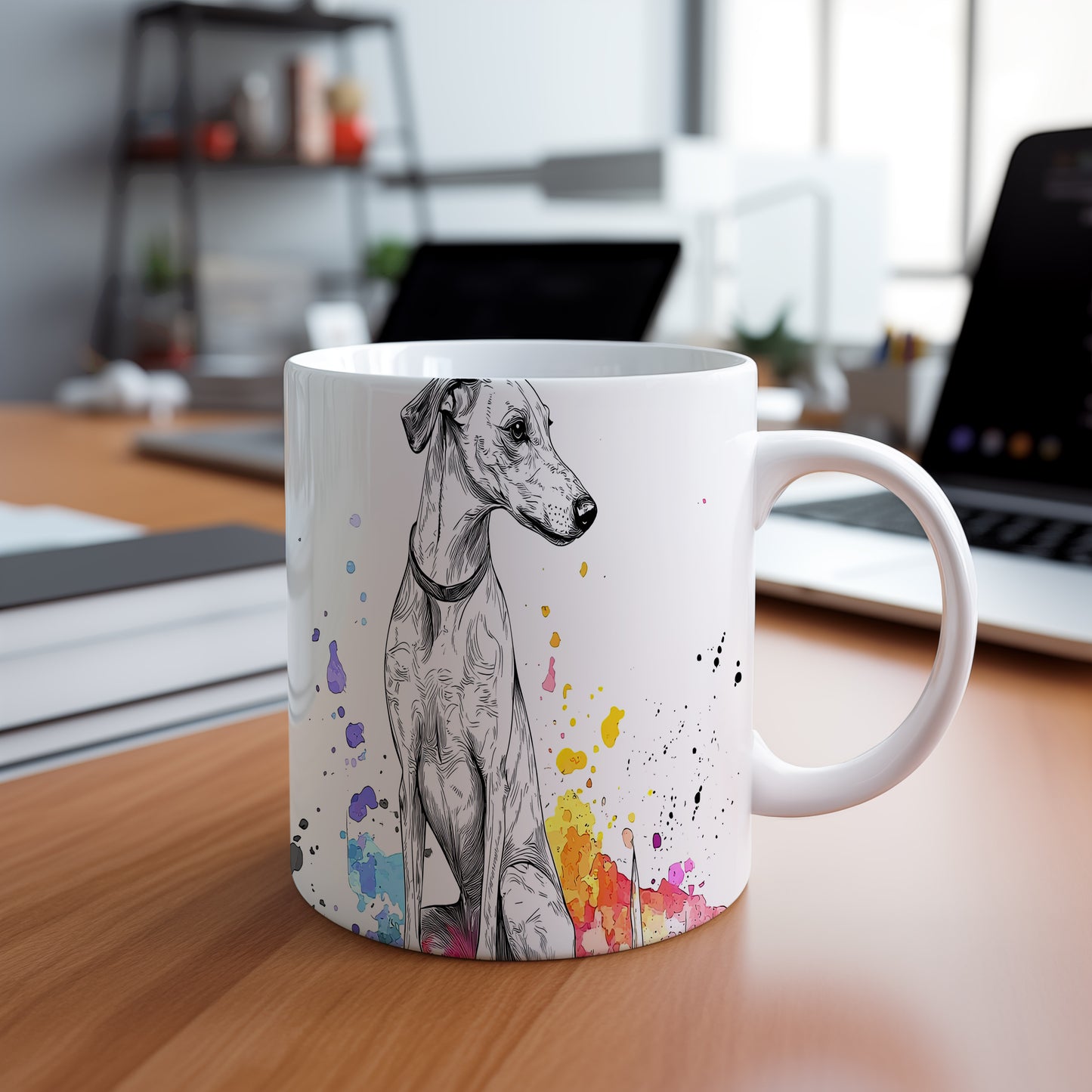 Hrnek s elegantním podzimním greyhoundem