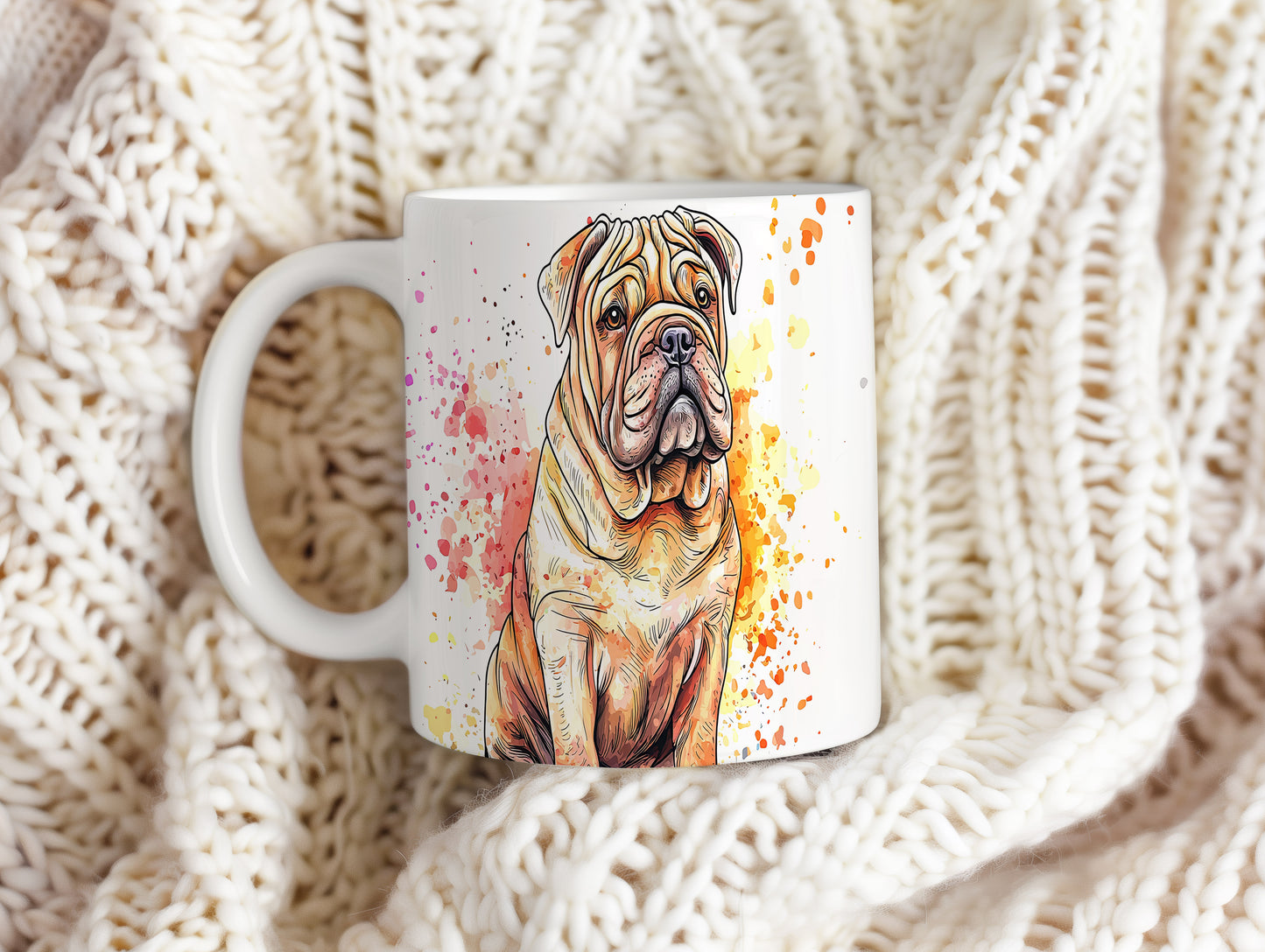 Hrnek se sharpei a veselým designem