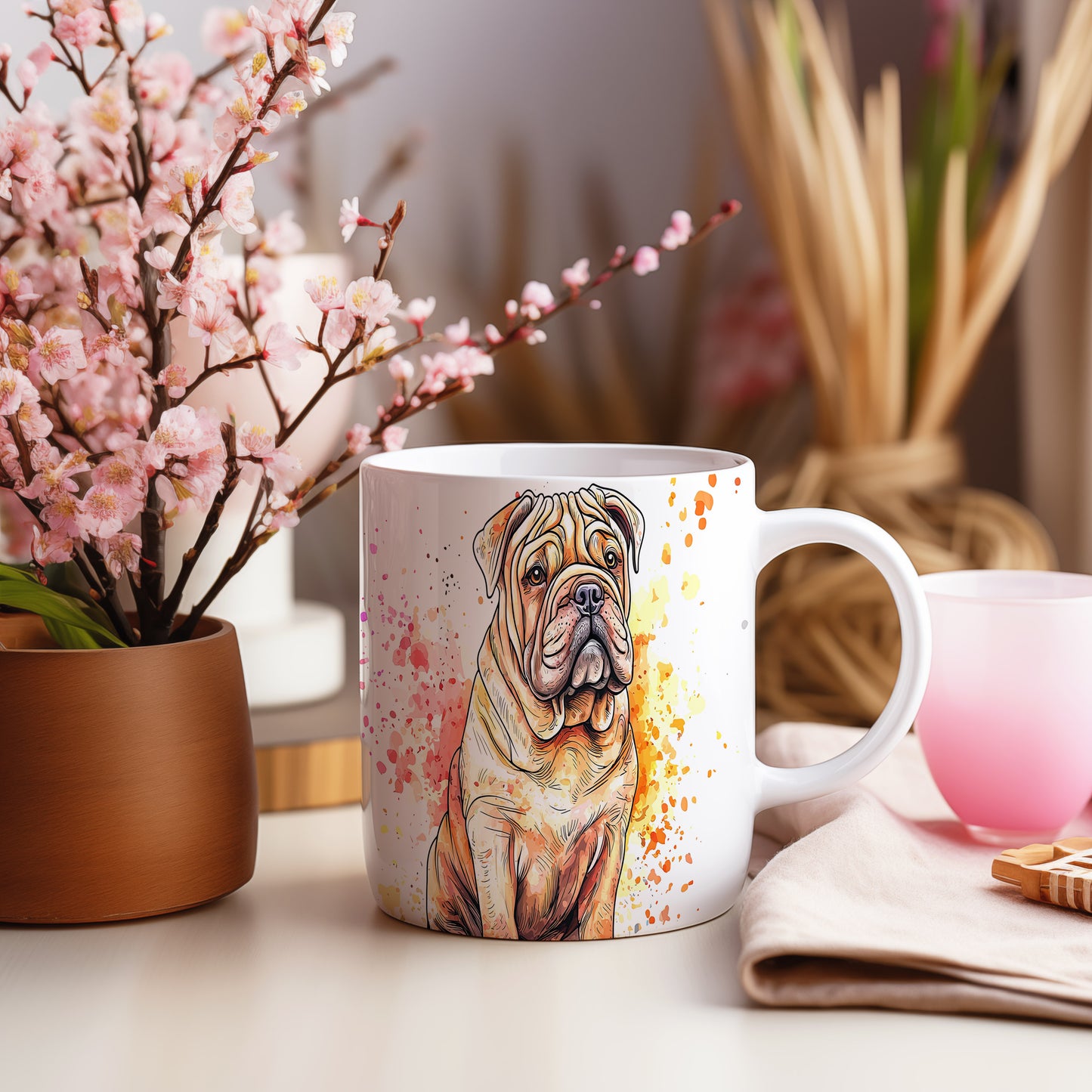 Hrnek se sharpei a veselým designem