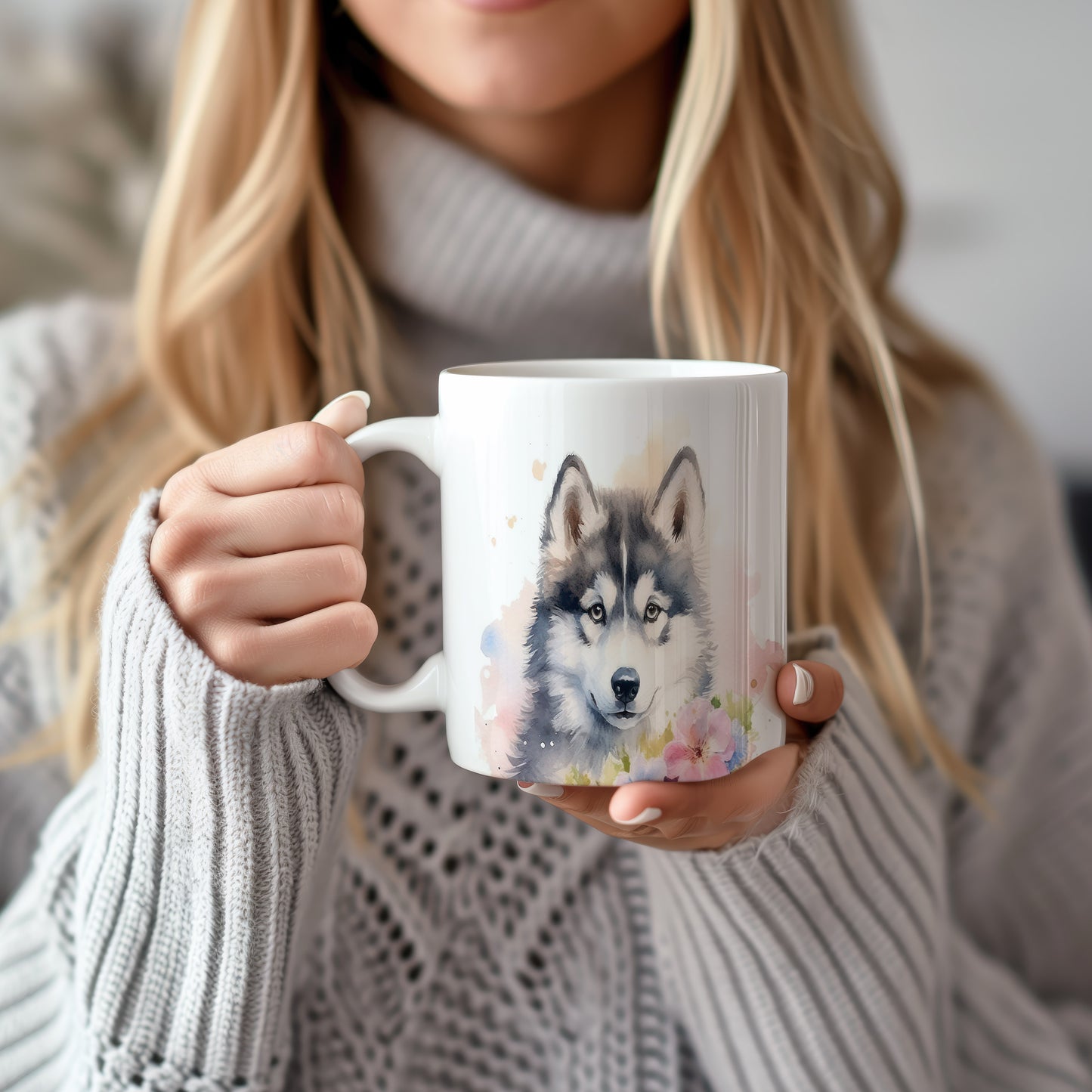 Hrnek s roztomilým husky motivem