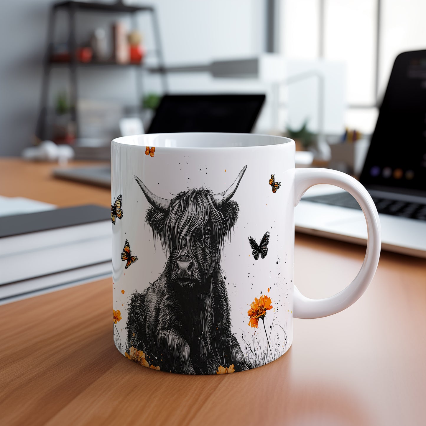 Hrnek s ilustrací skotského býčka