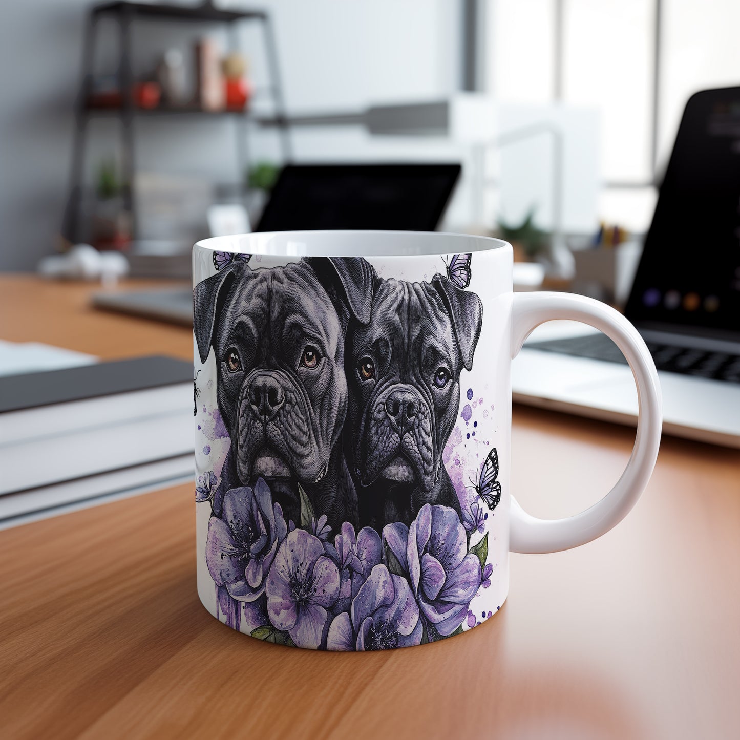 Hrnek s motivem dvou černých psů