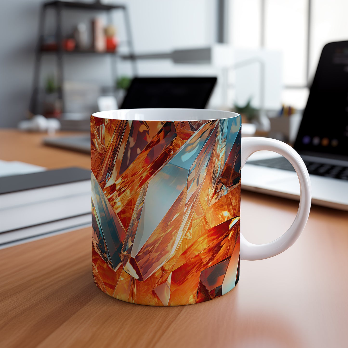 Hrnek s krystalickou mozaikou v moderním stylu